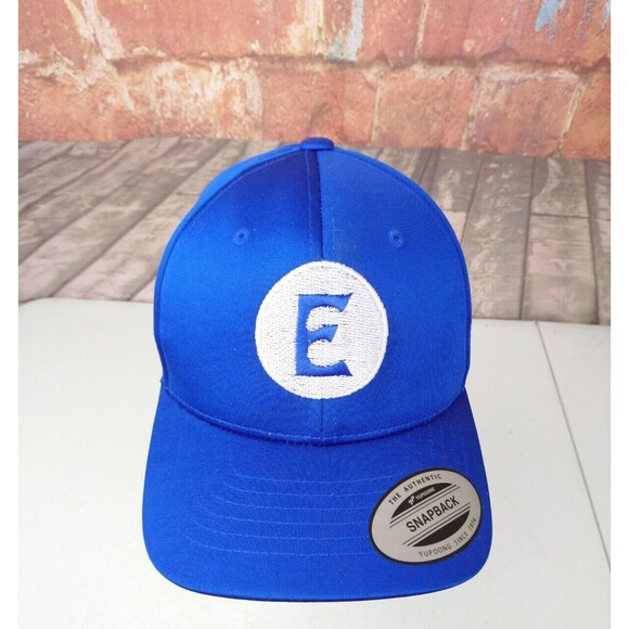 Colligate Letter E Embroidered Snapback Ball Cap Base Ball Hat Youth Size Blue - Picture 1 of 7